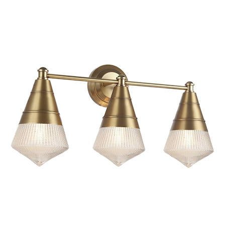 Maxim Lighting Hargreaves 3-Light Bath Vanity, Natural Aged Brass 10393PRNAB